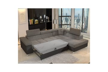 Seksjon Eltap Eridano 275x202x88 cm - Berlin 01, Soft 11, Grå, Svart, Høyre - Møbler - Sofaer - Skinnsofaer