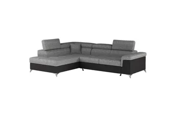 Seksjon Eltap Eridano 275x202x88 cm - Berlin 01, Soft 11, Grå, Svart, Venstre - Møbler - Sofaer - Skinnsofaer