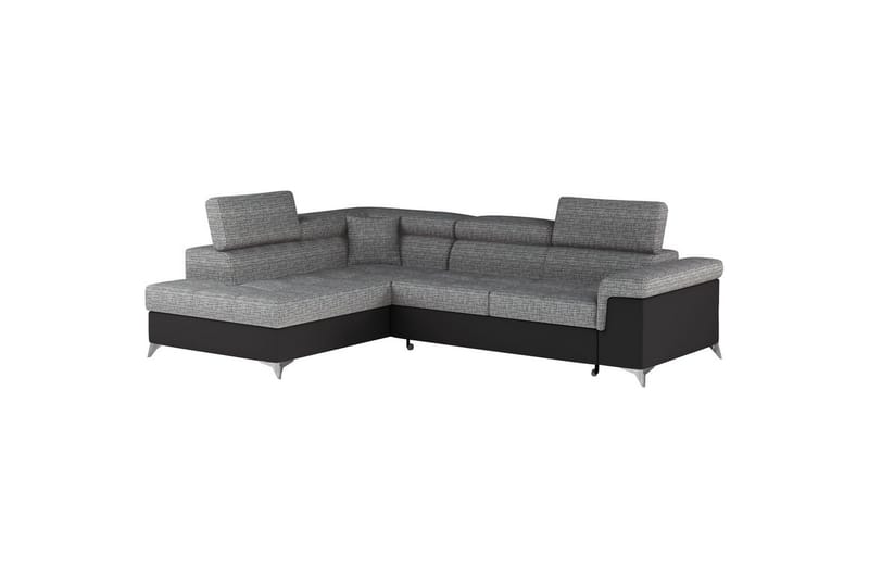 Seksjon Eltap Eridano 275x202x88 cm - Berlin 01, Soft 11, Grå, Svart, Venstre - Møbler - Sofaer - Skinnsofaer