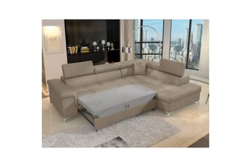 Seksjon Eltap Eridano 275x202x88 cm - Monolith 09, Mørk Beige, Høyre - Møbler - Sofaer - Fløyelssofaer