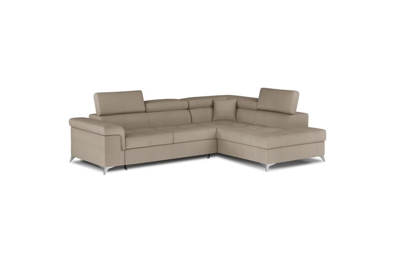 Seksjon Eltap Eridano 275x202x88 cm - Monolith 09, Mørk Beige, Høyre - Møbler - Sofaer - Fløyelssofaer