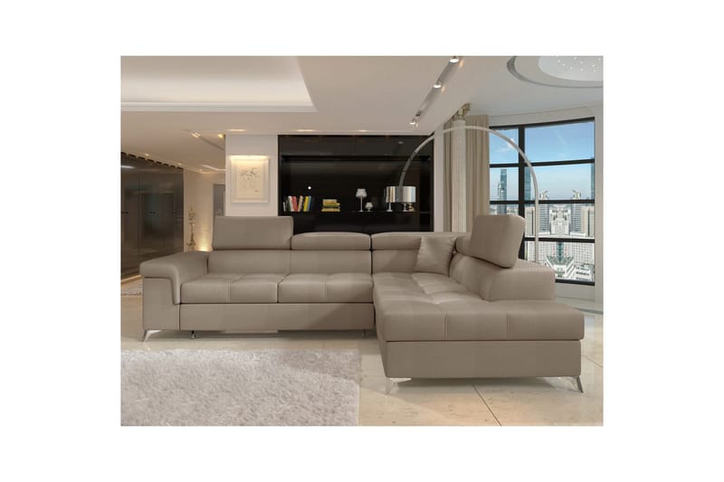 Seksjon Eltap Eridano 275x202x88 cm - Monolith 09, Mørk Beige, Høyre - Møbler - Sofaer - Fløyelssofaer