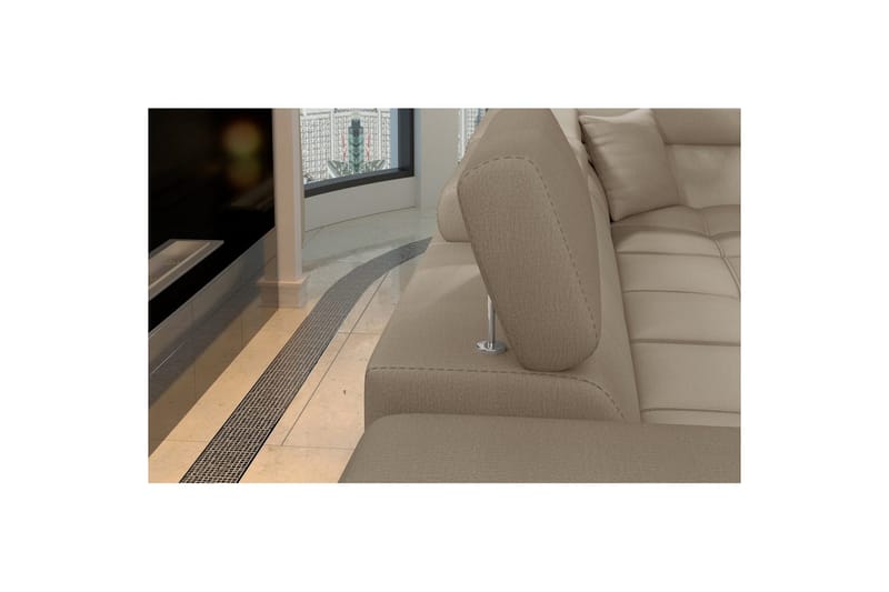 Seksjon Eltap Eridano 275x202x88 cm - Monolith 09, Mørk Beige, Venstre - Møbler - Sofaer - Fløyelssofaer