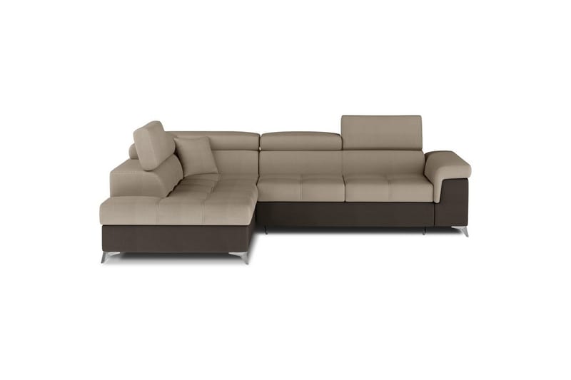 Seksjon Eltap Eridano 275x202x88 cm - Monolith 09, Monolith 29, Mørk Beige, Brun, H�øyre - Møbler - Sofaer - Fløyelssofaer