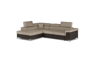 Seksjon Eltap Eridano 275x202x88 cm - Monolith 09, Monolith 29, Mørk Beige, Brun, Høyre - Møbler - Sofaer - Fløyelssofaer