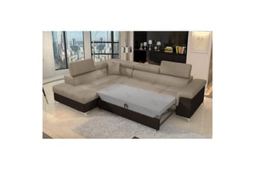 Seksjon Eltap Eridano 275x202x88 cm - Monolith 09, Monolith 29, Mørk Beige, Brun, Venstre - Møbler - Sofaer - Fløyelssofaer