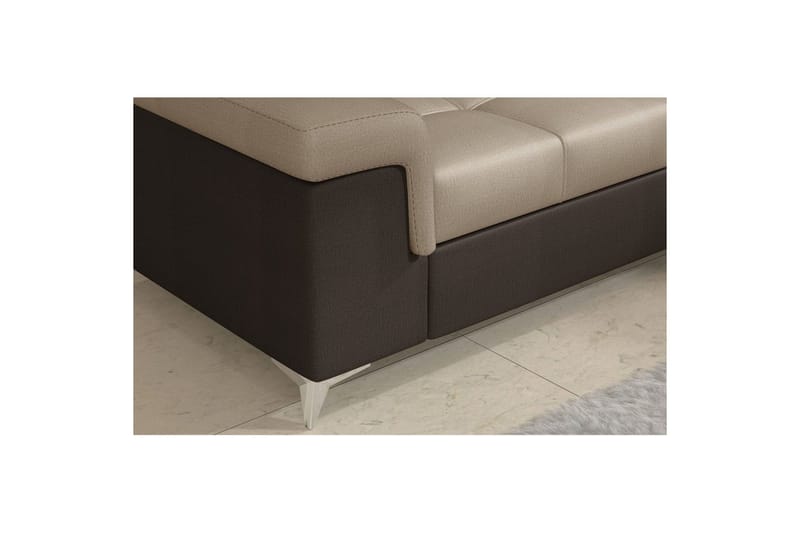 Seksjon Eltap Eridano 275x202x88 cm - Monolith 09, Monolith 29, Mørk Beige, Brun, Venstre - Møbler - Sofaer - Fløyelssofaer