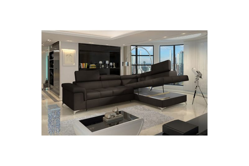 Seksjon Eltap Eridano 275x202x88 cm - Monolith 29, Mørk Brun, Høyre - Møbler - Sofaer - Fløyelssofaer