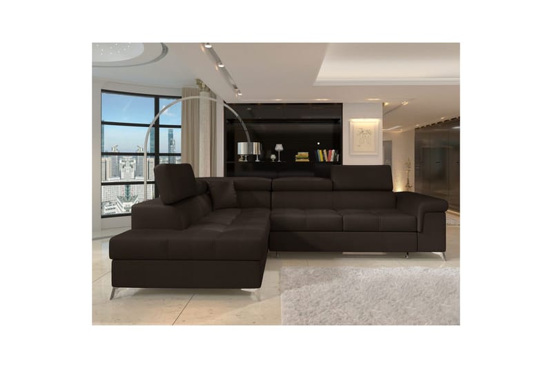 Seksjon Eltap Eridano 275x202x88 cm - Monolith 29, Mørk Brun, Venstre - Møbler - Sofaer - Fløyelssofaer