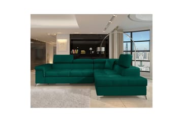 Seksjon Eltap Eridano 275x202x88 cm - Monolith 37, Grønn, Høyre - Møbler - Sofaer - Fløyelssofaer