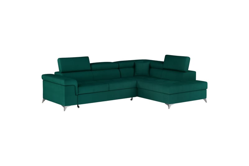 Seksjon Eltap Eridano 275x202x88 cm - Monolith 37, Grønn, Høyre - Møbler - Sofaer - Fløyelssofaer