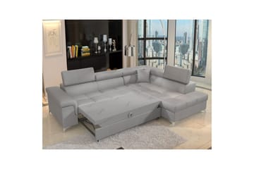 Seksjon Eltap Eridano 275x202x88 cm - Monolith 84, Lys Grå, Høyre - Møbler - Sofaer - Fløyelssofaer