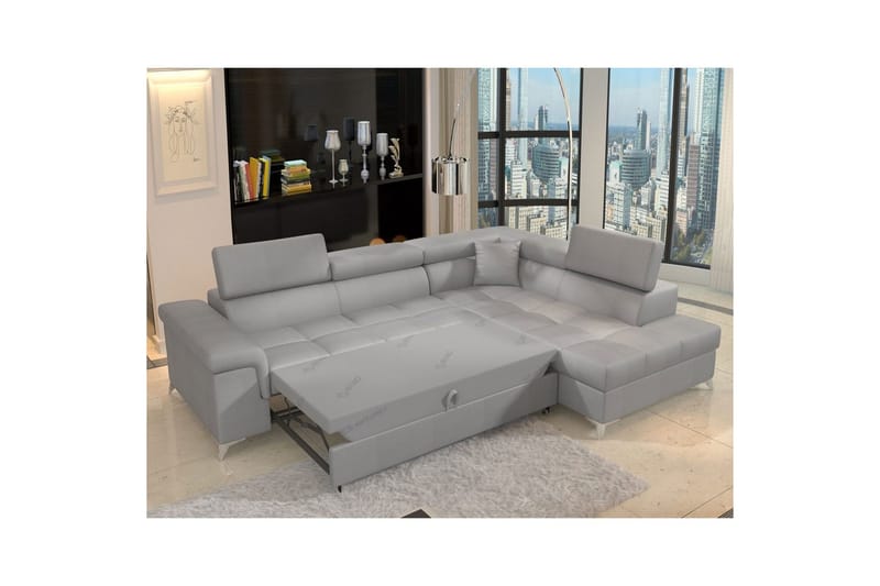 Seksjon Eltap Eridano 275x202x88 cm - Monolith 84, Lys Grå, Høyre - Møbler - Sofaer - Fløyelssofaer