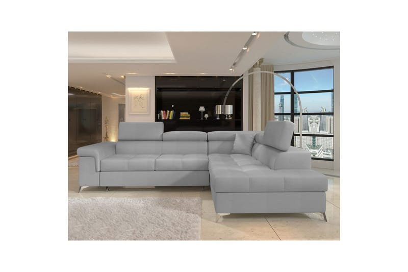 Seksjon Eltap Eridano 275x202x88 cm - Monolith 84, Lys Grå, Høyre - Møbler - Sofaer - Fløyelssofaer