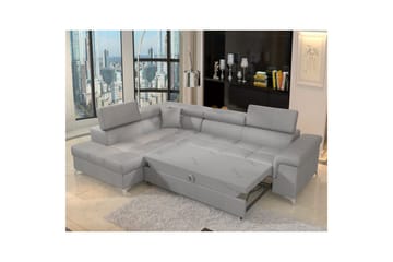 Seksjon Eltap Eridano 275x202x88 cm - Monolith 84, Lys Grå, Venstre - Møbler - Sofaer - Fløyelssofaer