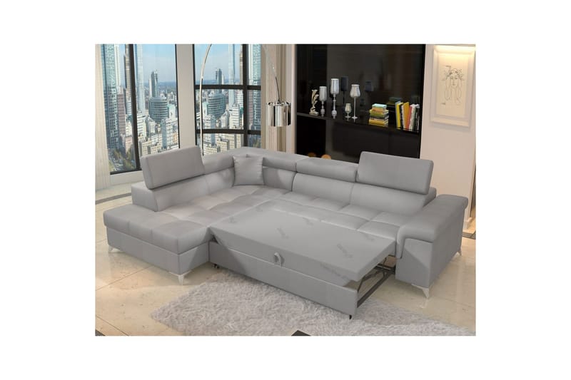 Seksjon Eltap Eridano 275x202x88 cm - Monolith 84, Lys Grå, Venstre - Møbler - Sofaer - Fløyelssofaer