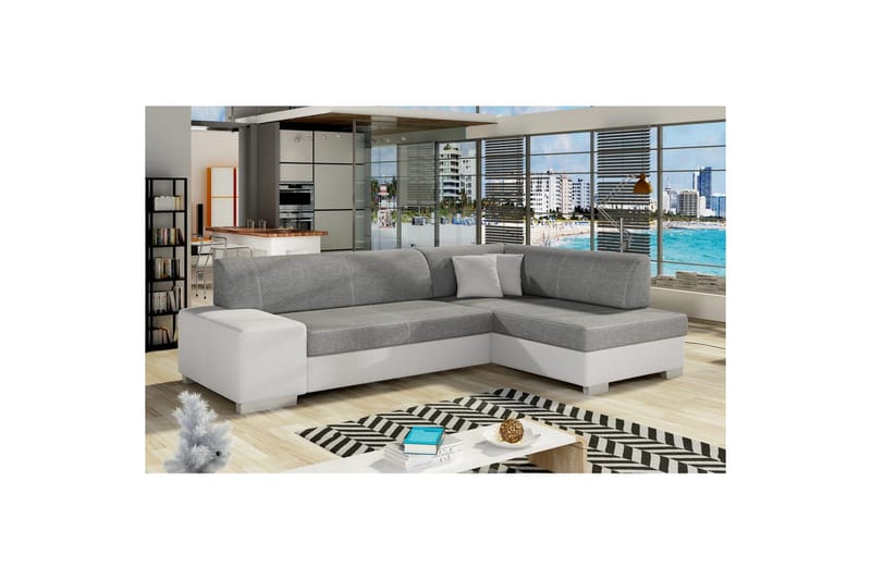 Seksjon Eltap Fabio 268x167x73 cm, Sawana 05, Soft 17, Grå, Hvit, Høyre