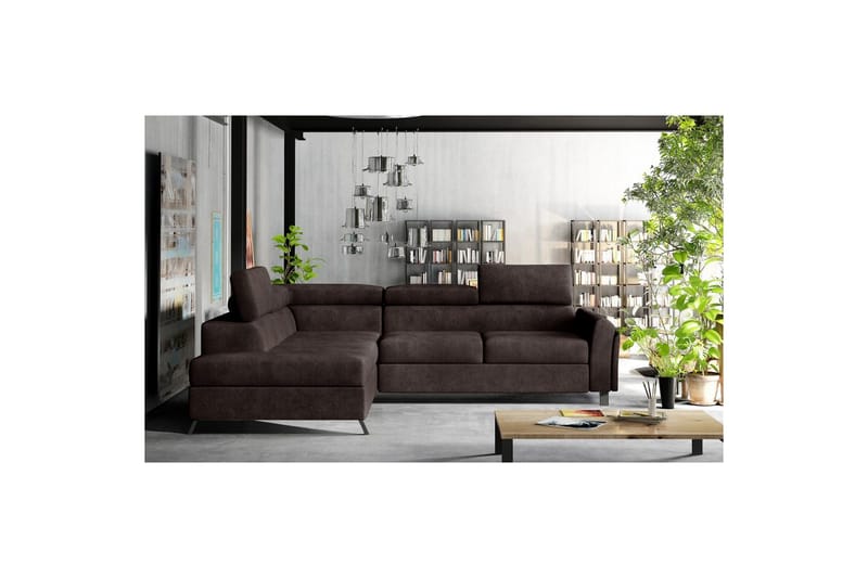 Seksjon Eltap Kairos 265x200x92 cm - Dora 28, Mørk brun, Venstre - Møbler - Sofaer - Skinnsofaer
