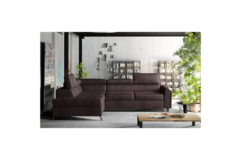 Seksjon Eltap Kairos 265x200x92 cm - Mat Velvet 29, Brun, Venstre - Møbler - Sofaer - Fløyelssofaer