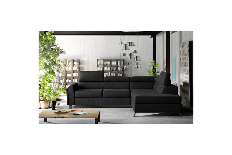 Seksjon Eltap Kairos 265x200x92 cm - Mat Velvet 99, Blå, Høyre - Møbler - Sofaer - Fløyelssofaer