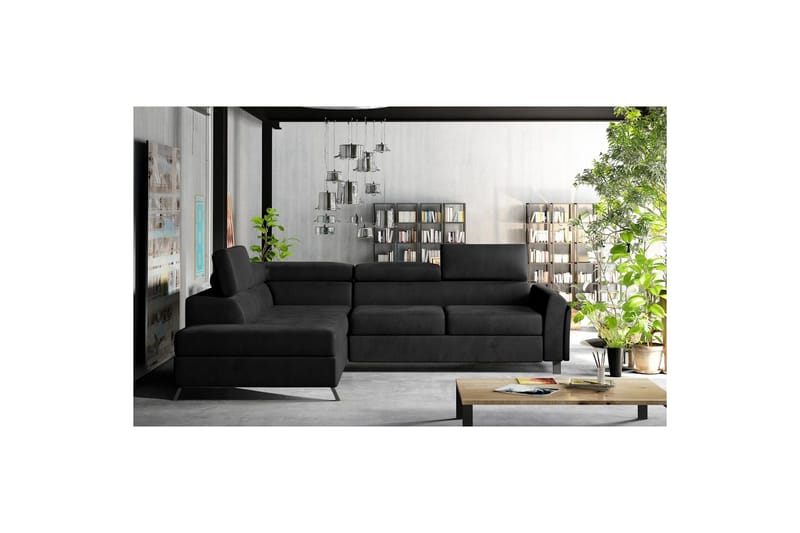 Seksjon Eltap Kairos 265x200x92 cm - Mat Velvet 99, Blå, Venstre - Møbler - Sofaer - Fløyelssofaer