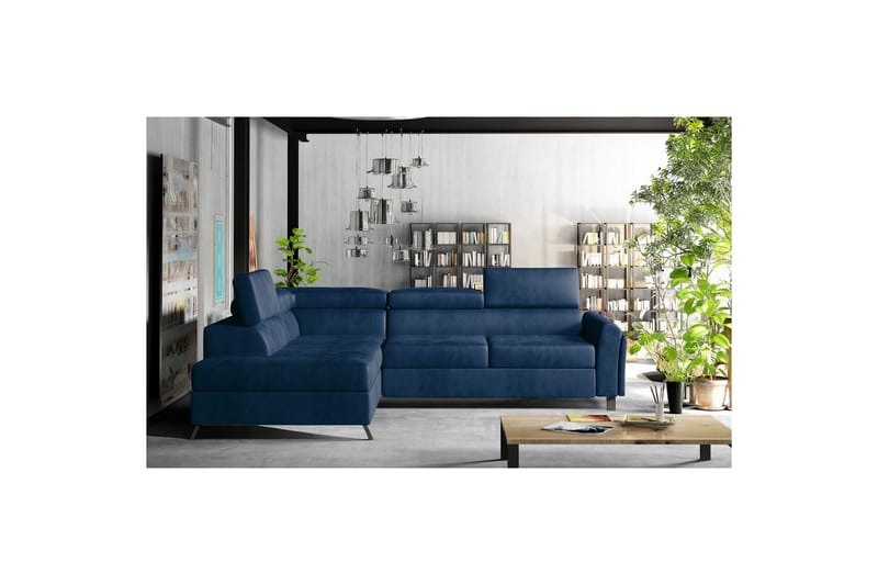 Seksjon Eltap Kairos 265x200x92 cm - Monolith 77, Blå, Venstre - Møbler - Sofaer - Fløyelssofaer