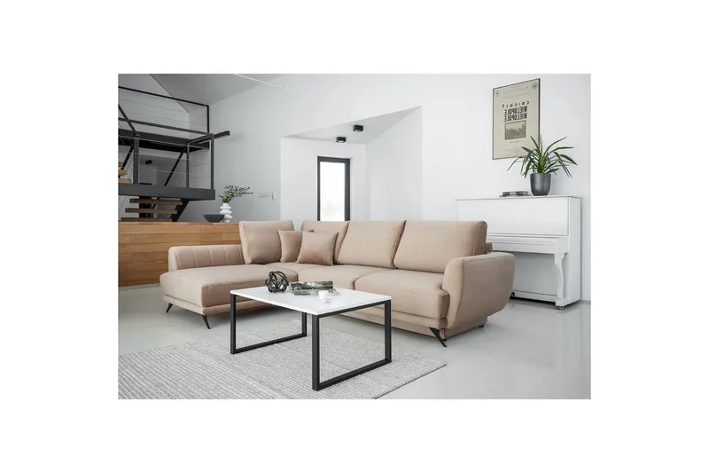 Seksjon Eltap Larde 286x191x90 cm, Loco 20, Beige, Venstre