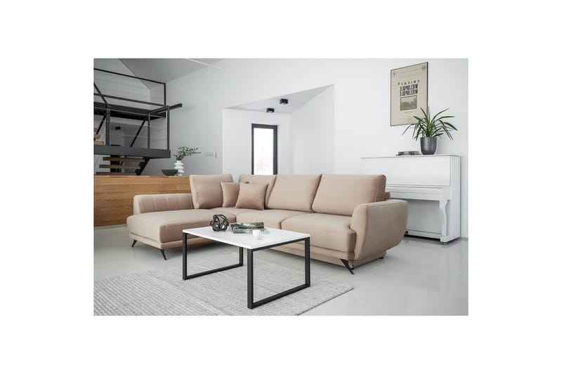 Seksjon Eltap Larde 286x191x90 cm - Loco 20, Beige, Venstre - Møbler - Sofaer - Fløyelssofaer