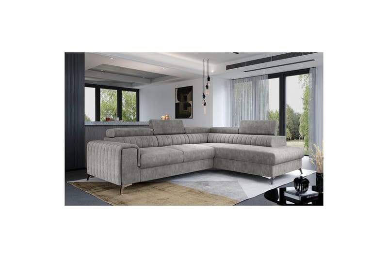 Seksjon Eltap Laurence 278x205x92 cm - Dora 90, Grå, Høyre - Møbler - Sofaer - Skinnsofaer