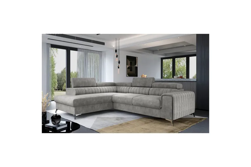 Seksjon Eltap Laurence 278x205x92 cm, Dora 90, Grå, Venstre