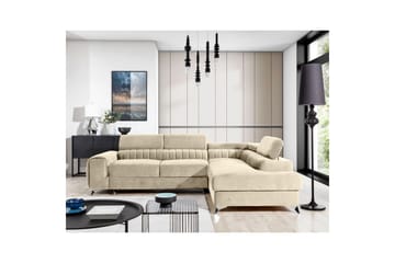 Seksjon Eltap Laurence 278x205x92 cm - Monolith 04, Lys Beige, Høyre - Møbler - Sofaer - Fløyelssofaer