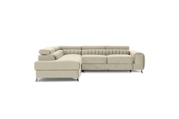 Seksjon Eltap Laurence 278x205x92 cm - Monolith 04, Lys Beige, Venstre - Møbler - Sofaer - Fløyelssofaer