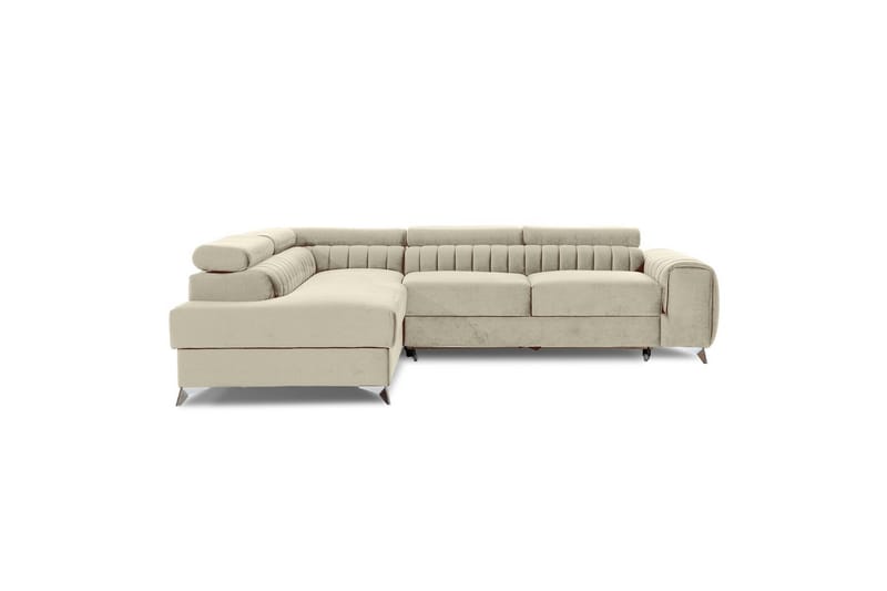 Seksjon Eltap Laurence 278x205x92 cm - Monolith 04, Lys Beige, Venstre - Møbler - Sofaer - Fløyelssofaer
