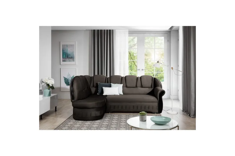 Seksjon Eltap Lord 243x180x112 cm, Monolith 29, Mørk Brun, Venstre