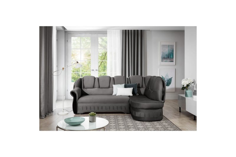 Seksjon Eltap Lord 243x180x112 cm - Nube 5, Grå, Høyre - Møbler - Sofaer - Fløyelssofaer