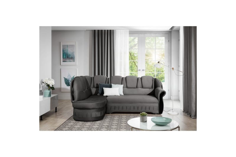Seksjon Eltap Lord 243x180x112 cm - Nube 5, Grå, Venstre - Møbler - Sofaer - Fløyelssofaer