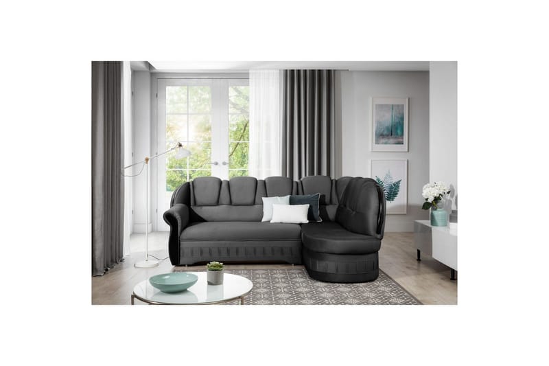 Seksjon Eltap Lord 243x180x112 cm - Nube 6, Mørk Grå, Høyre - Møbler - Sofaer - Fløyelssofaer