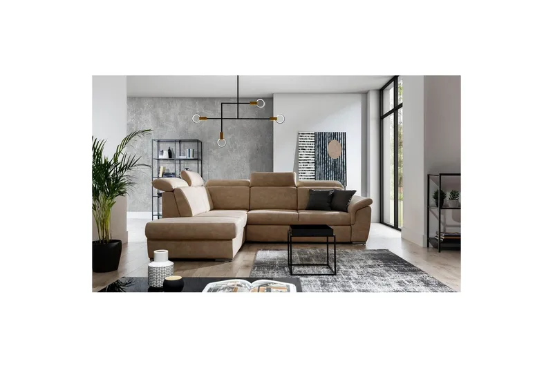 Seksjon Eltap Loreto 260x210x102 cm - Dora 21, Beige, Venstre - Møbler - Sofaer - Skinnsofaer