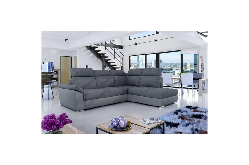 Seksjon Eltap Loreto 260x210x102 cm, Inari 96, Myk 29, Mørk Grå, Grå, Høyre