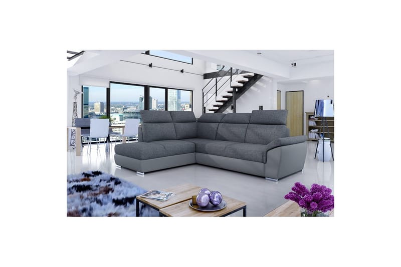 Seksjon Eltap Loreto 260x210x102 cm - Inari 96, Myk 29, Mørk Grå, Grå, Venstre - Møbler - Sofaer - Skinnsofaer