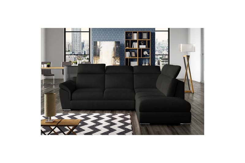 Seksjon Eltap Loreto 260x210x102 cm - Mat Velvet 99, Blå, Høyre - Møbler - Sofaer - Fløyelssofaer