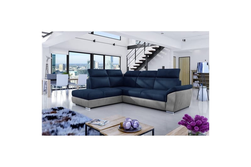 Seksjon Eltap Loreto 260x210x102 cm, Monolith 77, Monolith 84, Blå, Lys grå, Venstre