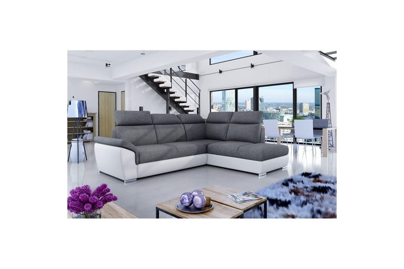 Seksjon Eltap Loreto 260x210x102 cm, Sawana 05, Soft 17, Grå, Hvit, Høyre