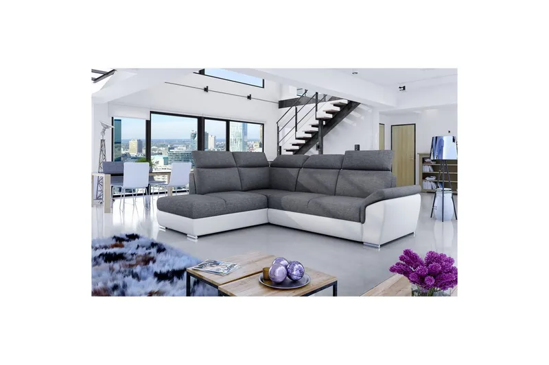 Seksjon Eltap Loreto 260x210x102 cm, Sawana 05, Soft 17, Grå, Hvit, Venstre