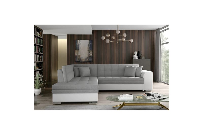 Seksjonssofa Eltap Pieretta 260x207x78 cm, Sawana 21, Soft 17, Grå, Hvit, Venstre