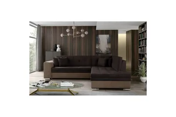 Seksjonssofa Eltap Pieretta 260x207x78 cm - Monolith 29, Monolith 09, Brun, Mørk Beige, Høyre - Møbler - Sofaer - Fløyelssofaer