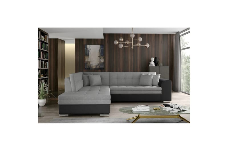 Seksjonssofa Eltap Pieretta 260x207x78 cm - Sawana 21, Soft 11, Grå, Svart, Venstre - Møbler - Sofaer - Skinnsofaer