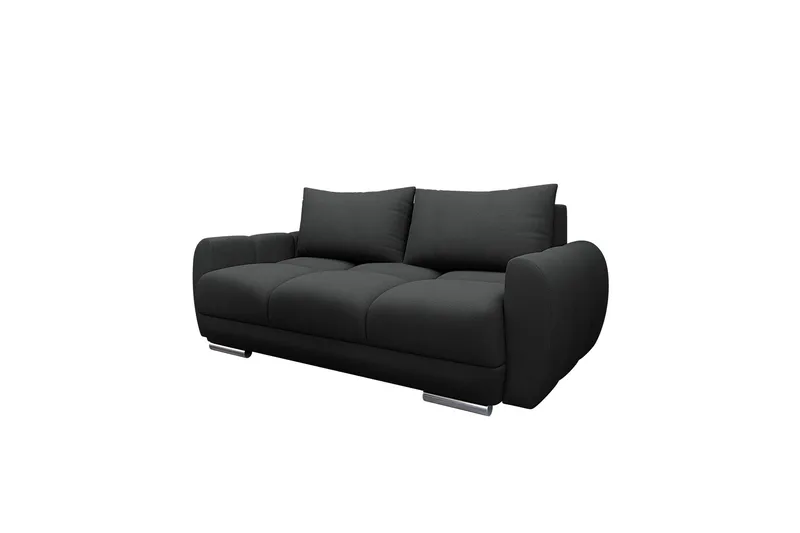 Simerly 3-seter Sofa 186 cm i Plysj, Sort