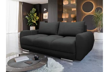 Simerly 3-seter Sofa 186 cm i Plysj - Sort - Møbler - Sofaer - 3 seter sofa