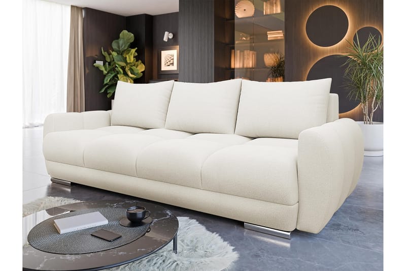 Simerly Sofa 3-seter i Plysj - Lysegrå - Møbler - Sofaer - 3 seter sofa